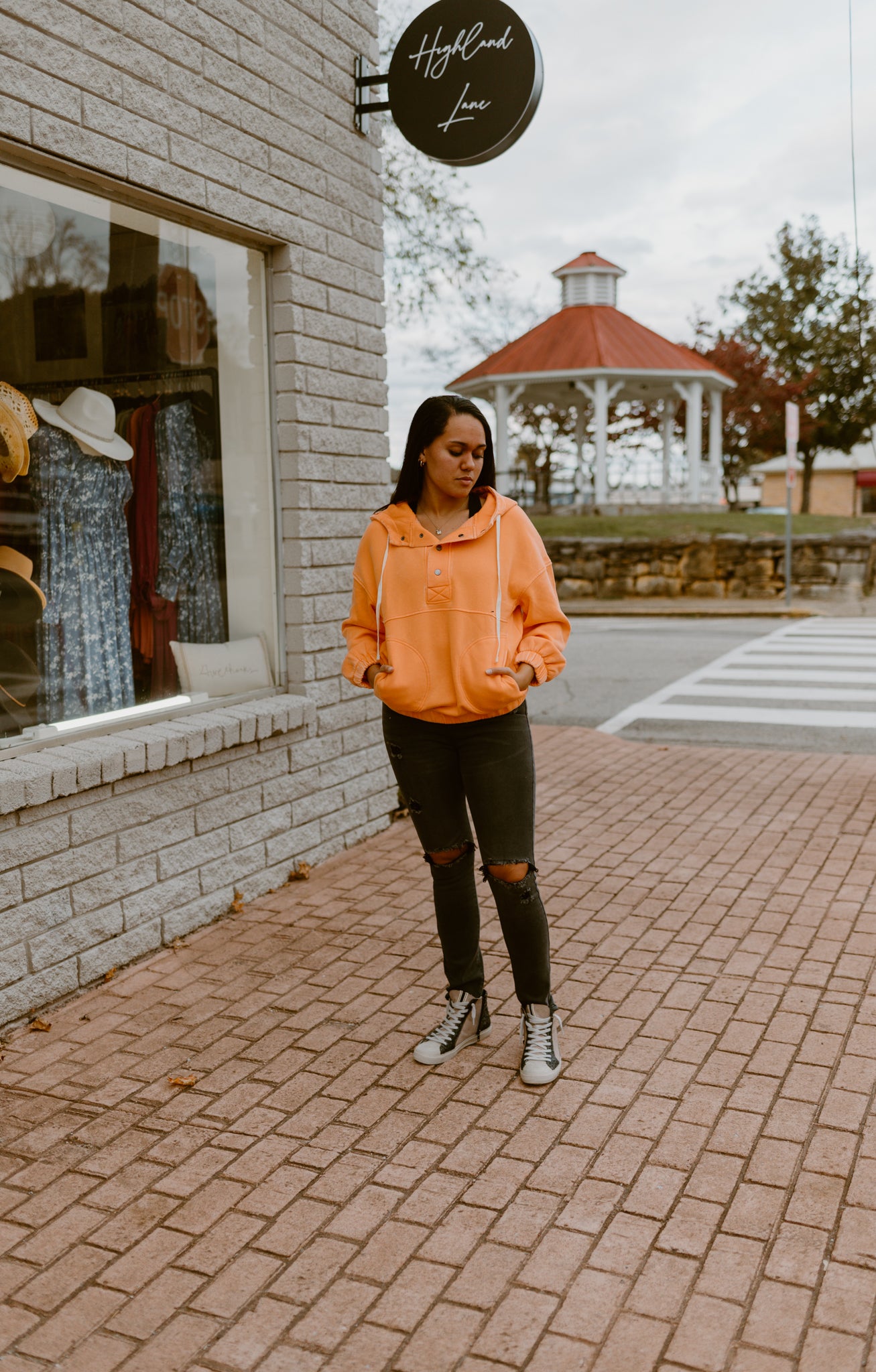 Wearing Orange For Him-Exposed Seam Hoodie