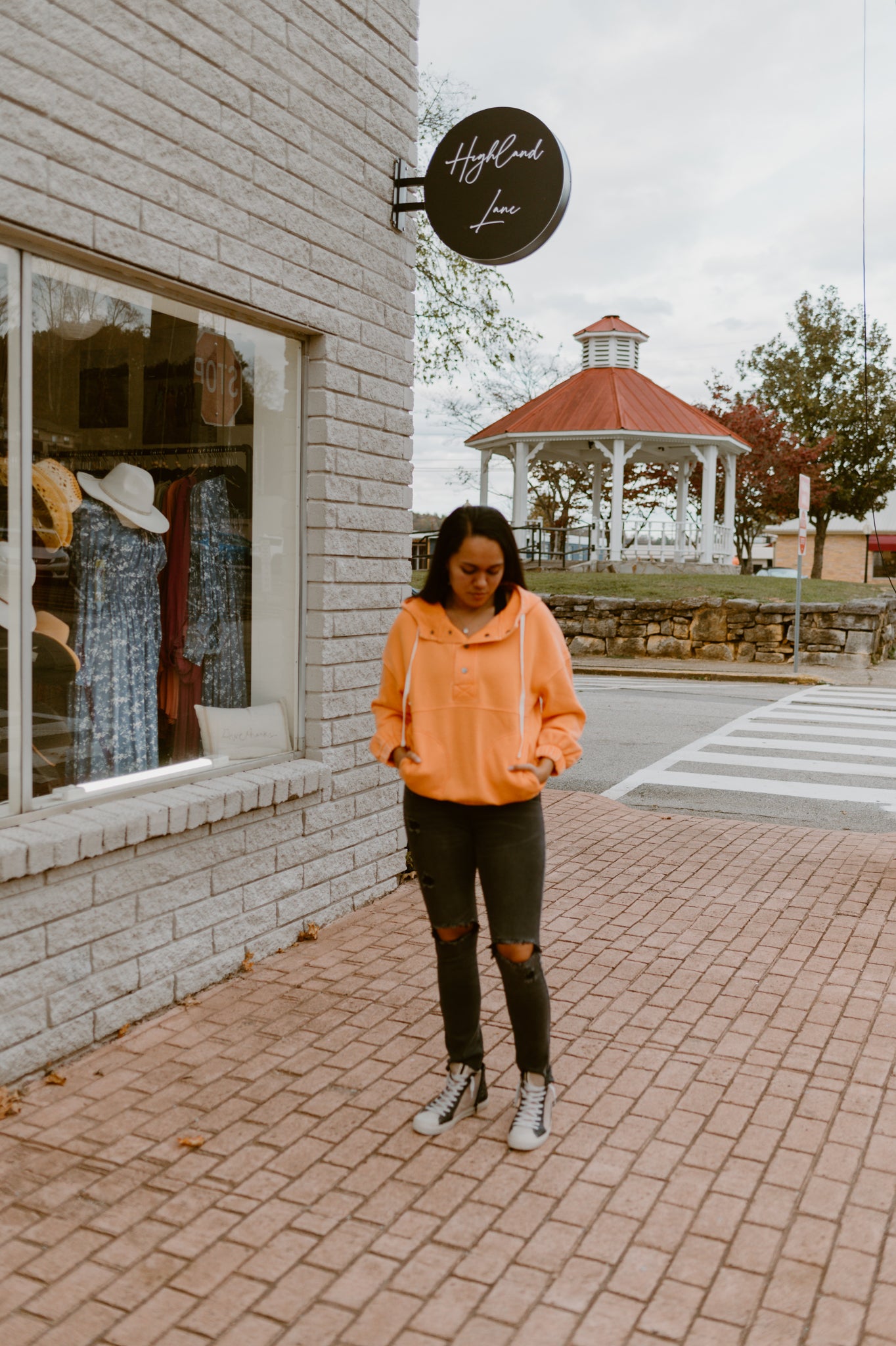 Wearing Orange For Him-Exposed Seam Hoodie