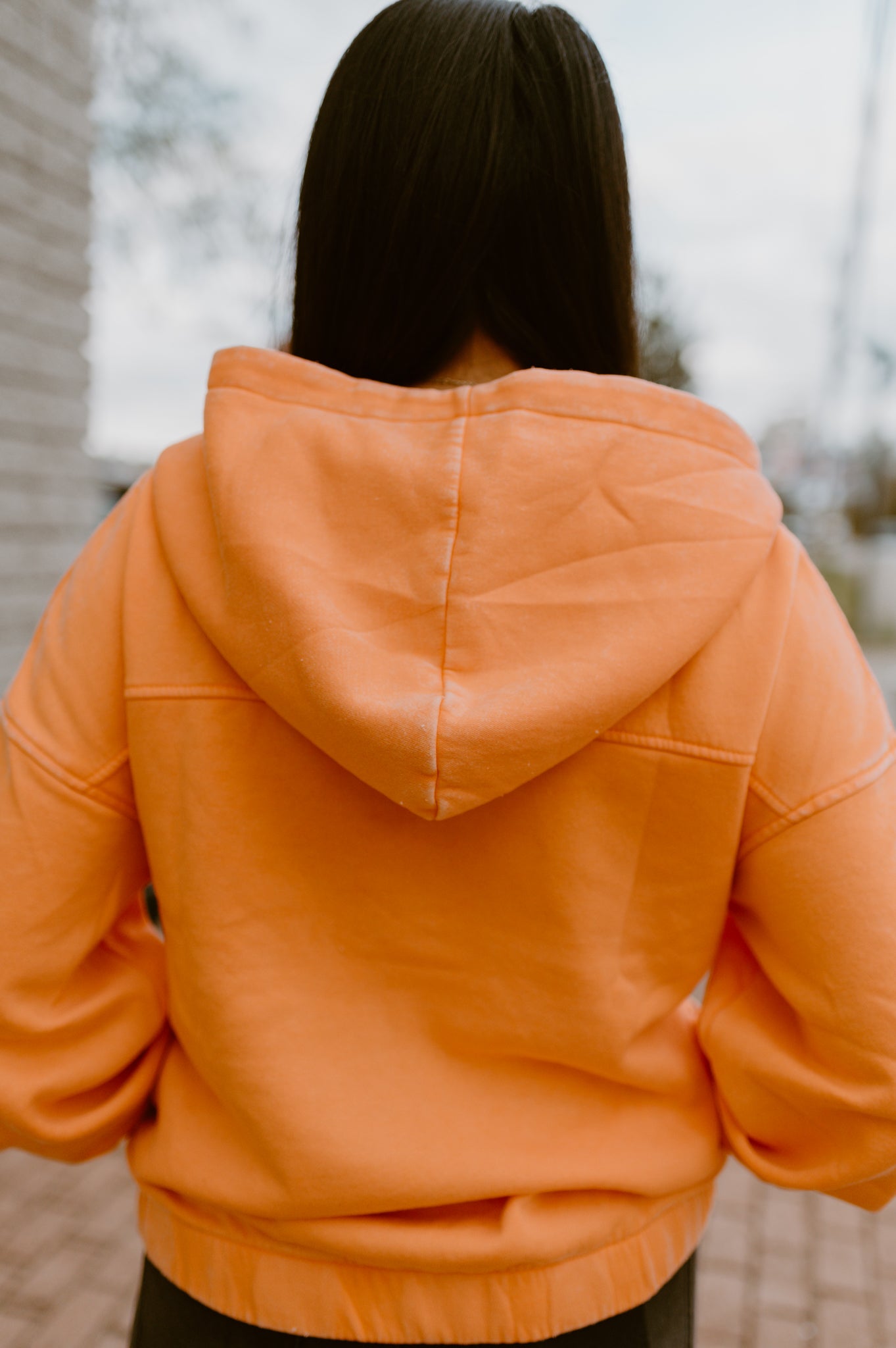 Wearing Orange For Him-Exposed Seam Hoodie