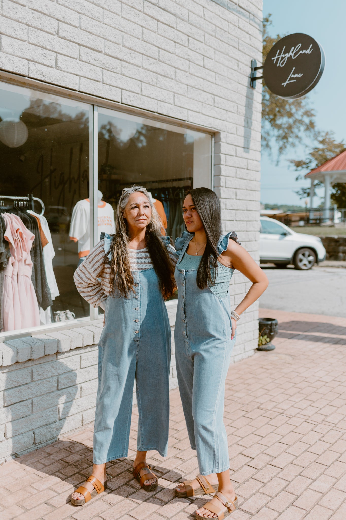 Ruffle Strapped Denim Jumper