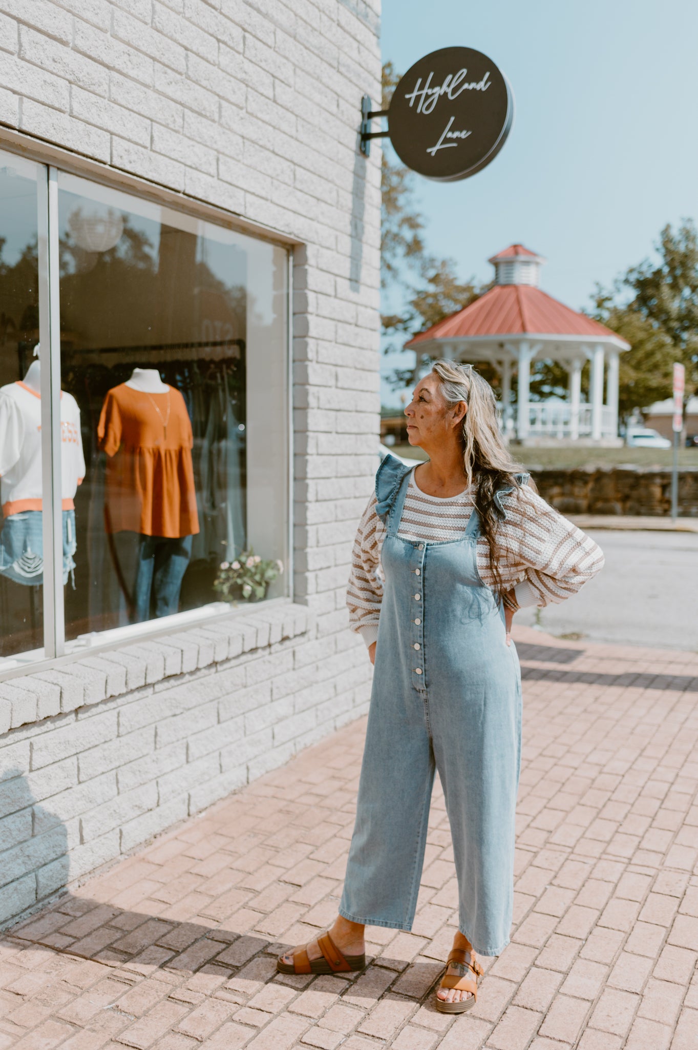 Ruffle Strapped Denim Jumper