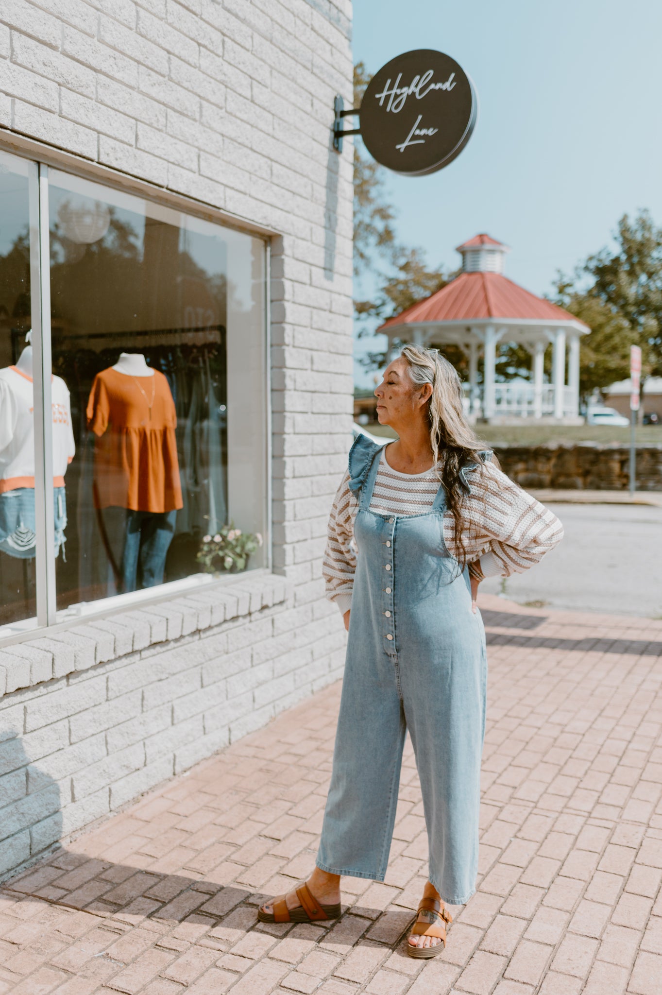 Ruffle Strapped Denim Jumper