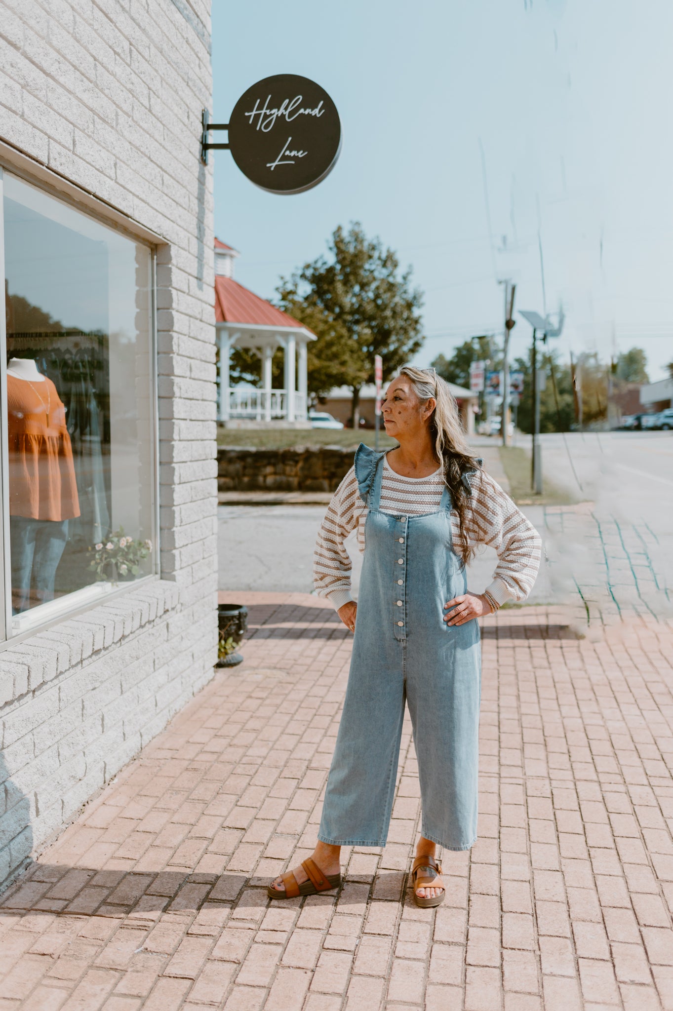 Ruffle Strapped Denim Jumper