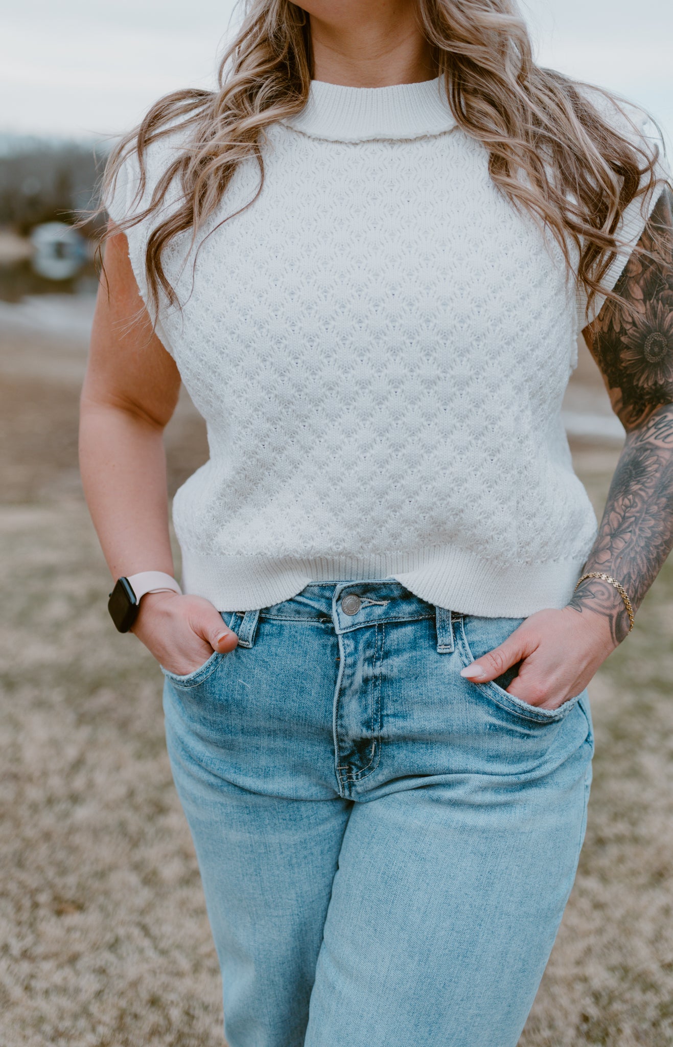 The Skylar Sleeveless Knit Sweater