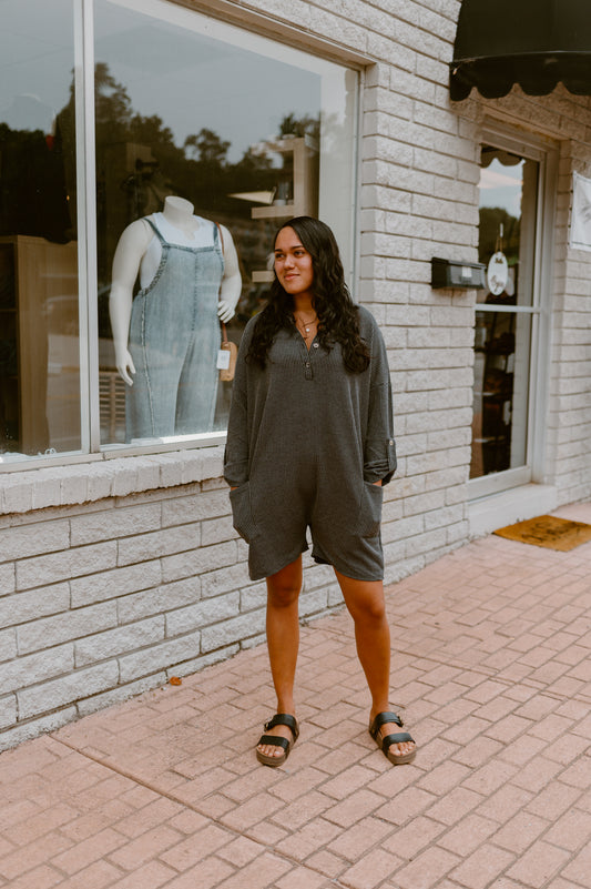 Charcoal Corded Romper