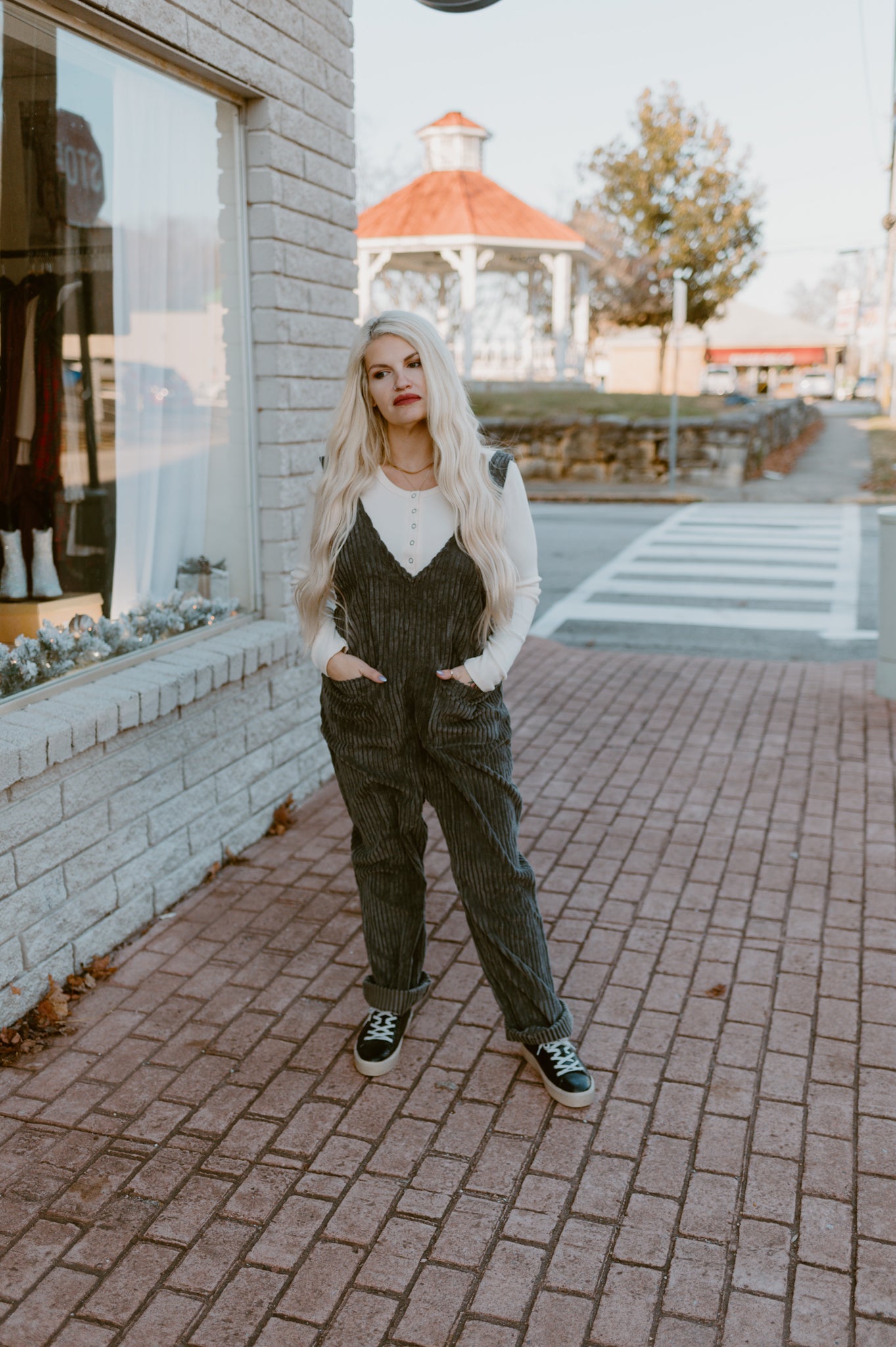 Soft Cord Jumpsuit | Charcoal