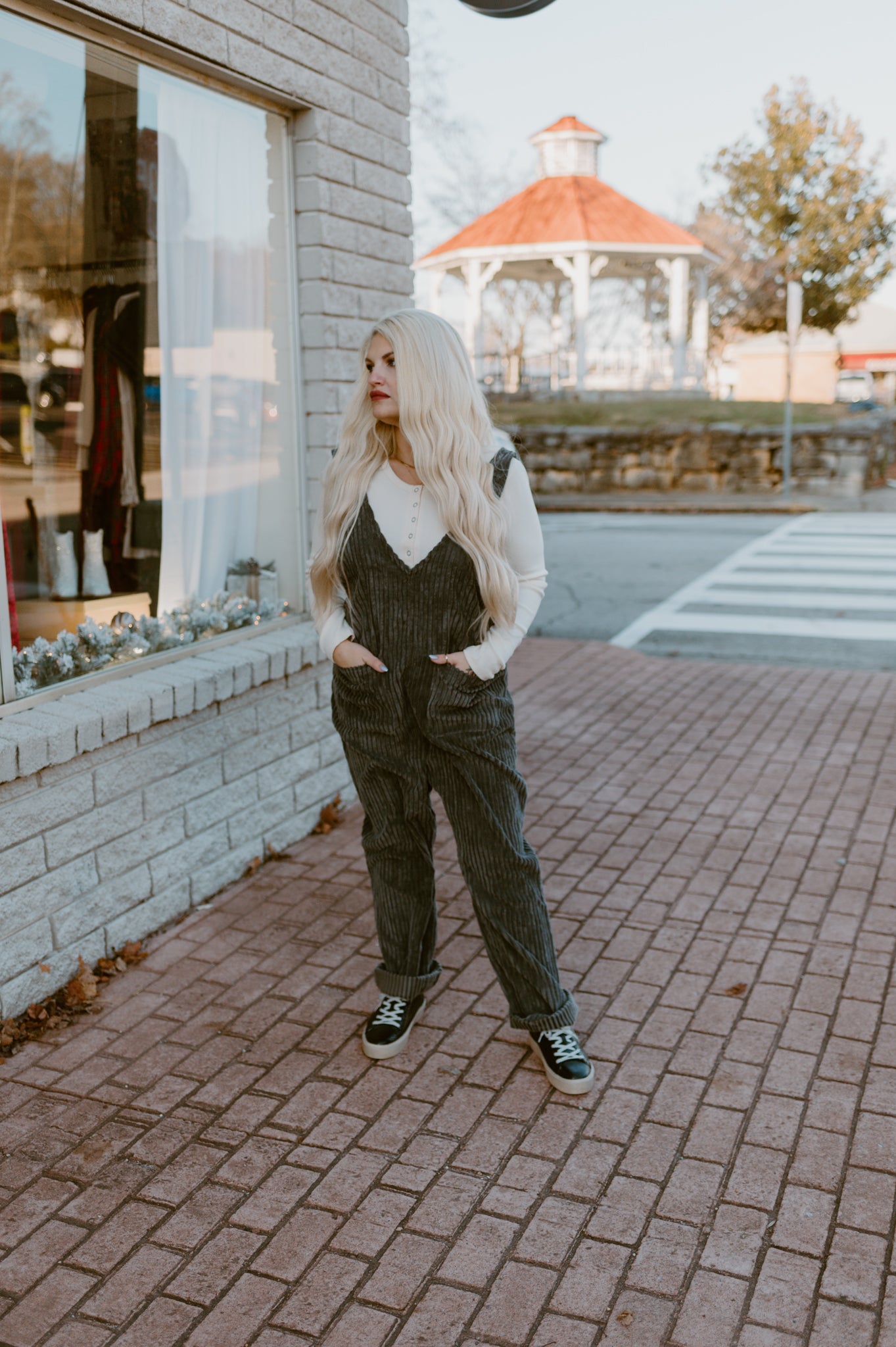 Soft Cord Jumpsuit | Charcoal