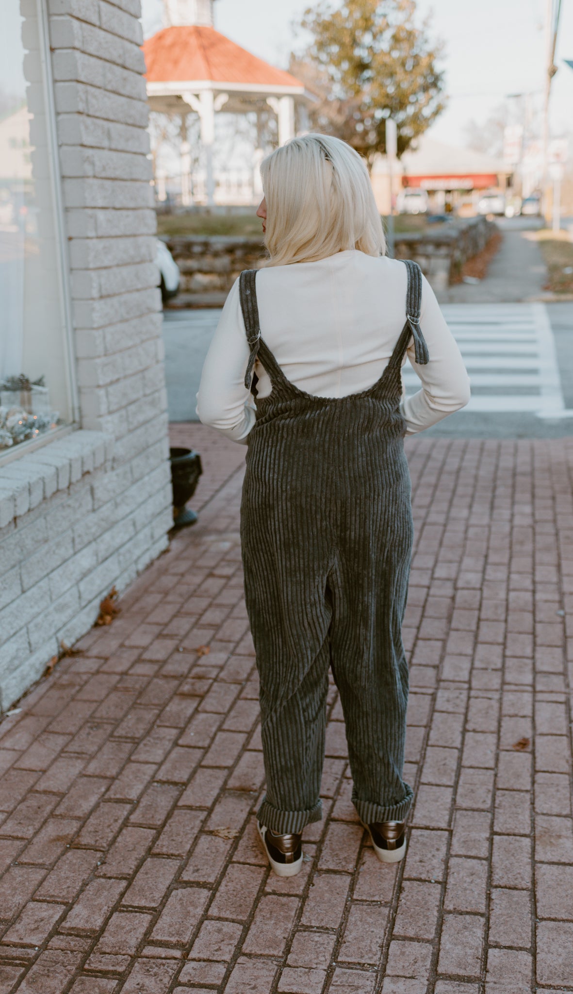 Soft Cord Jumpsuit | Charcoal