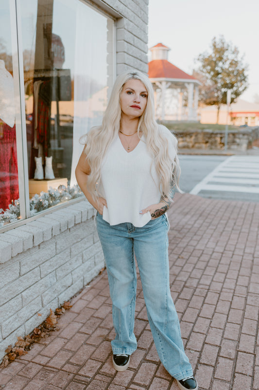 Simply Soft Sweater Vest | White