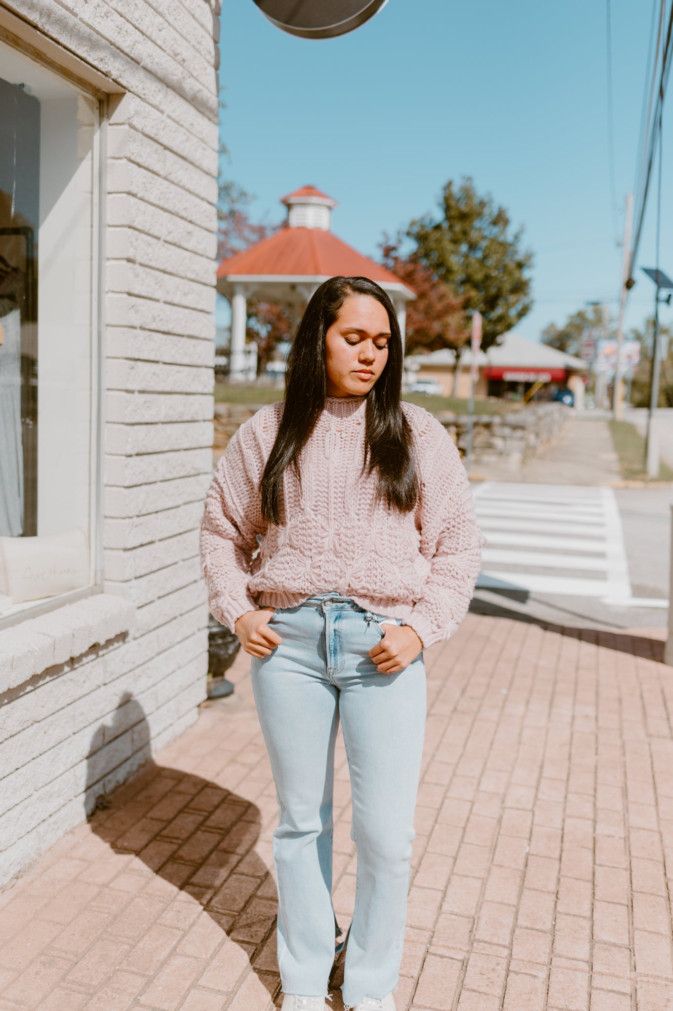 The Frankie Cable Knit Cropped Sweater | Lilac