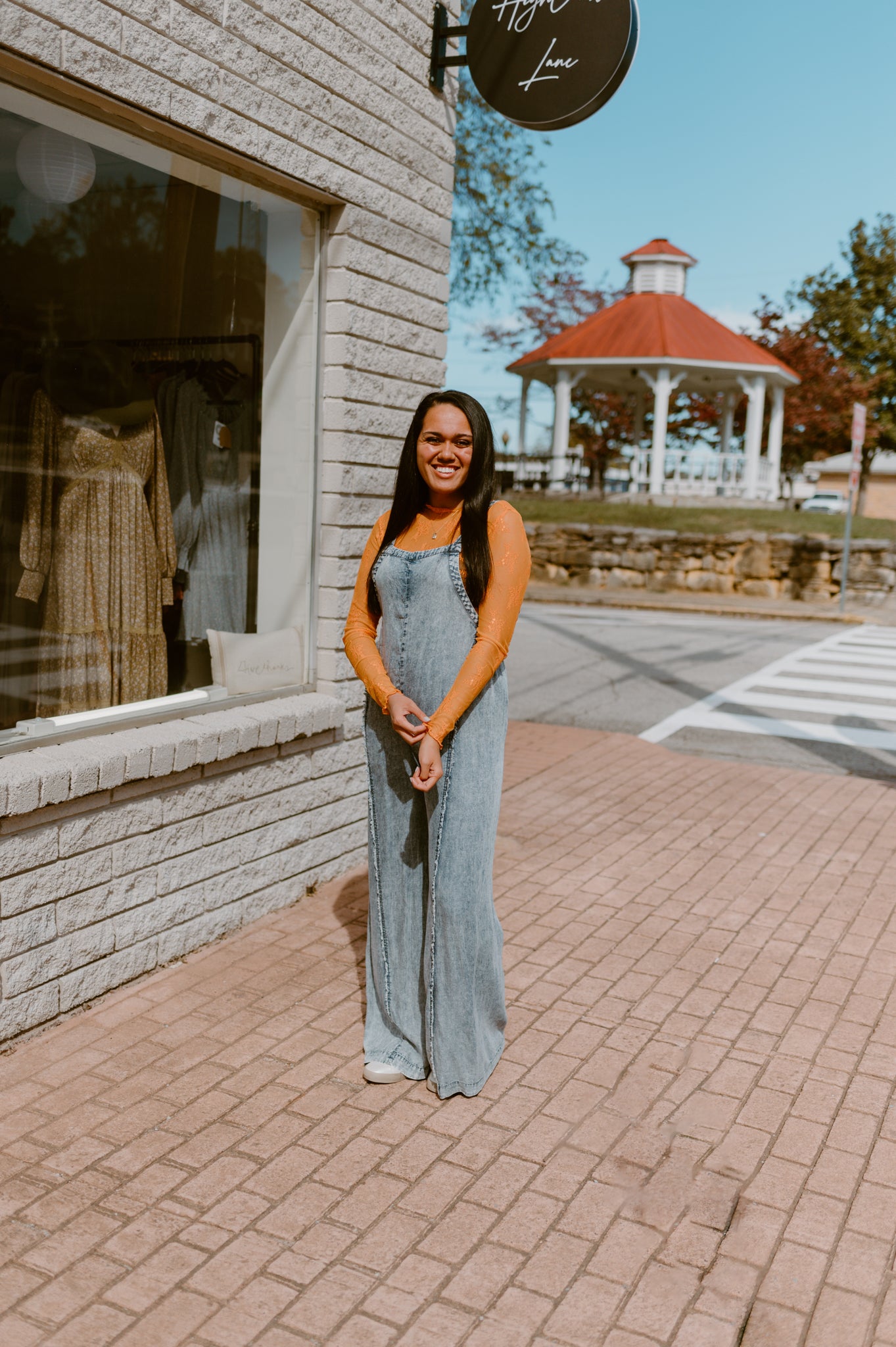 Orange Floral Lace Top