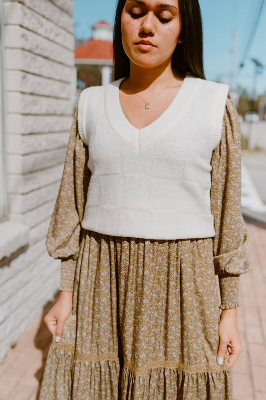 Preppy Checkered V-Neck Sweater Vest