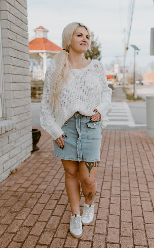 Adventure Denim Mini Skirt