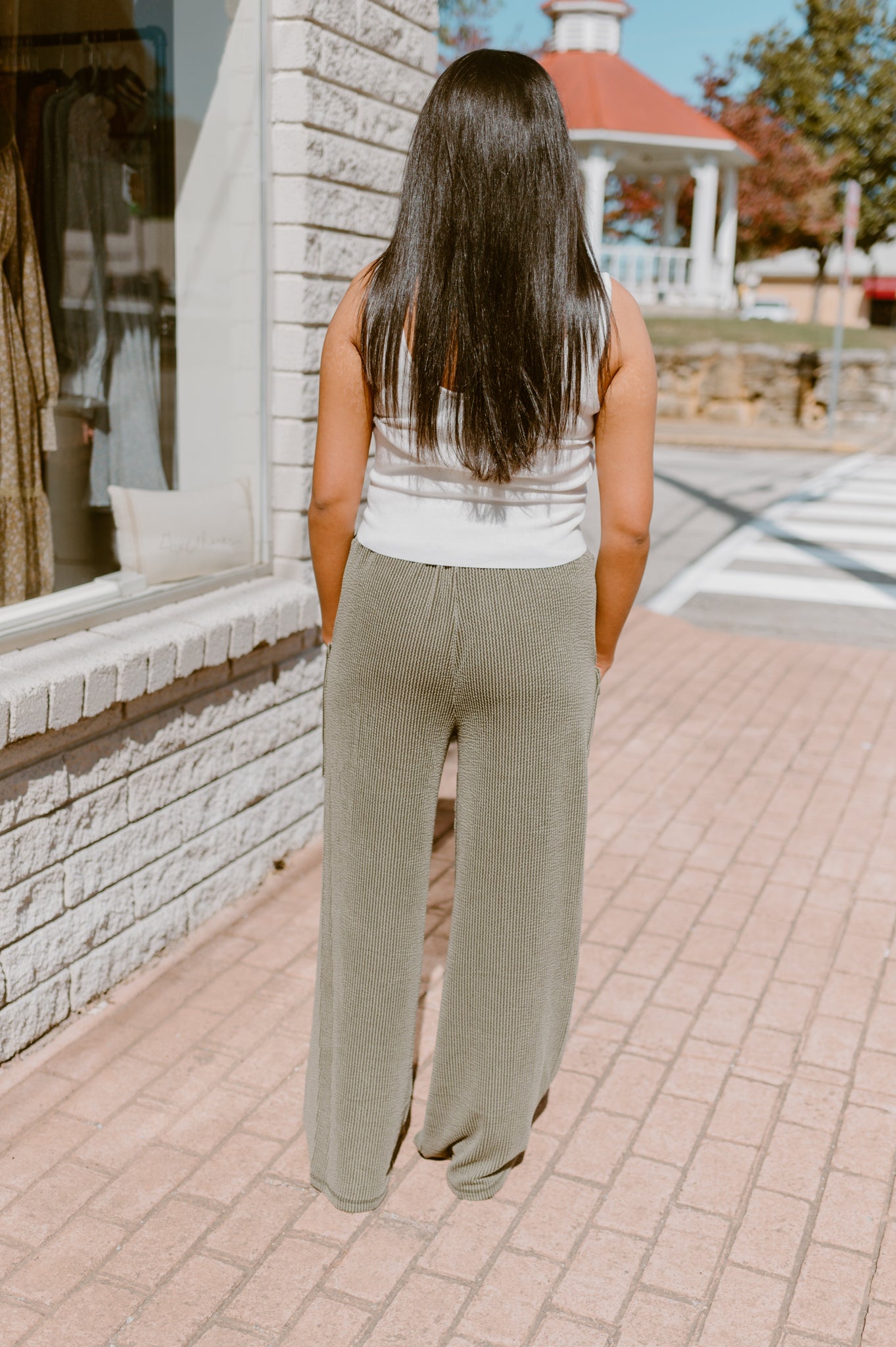 Textured Waffle Knit Cargo Lounge Pants | Olive Green