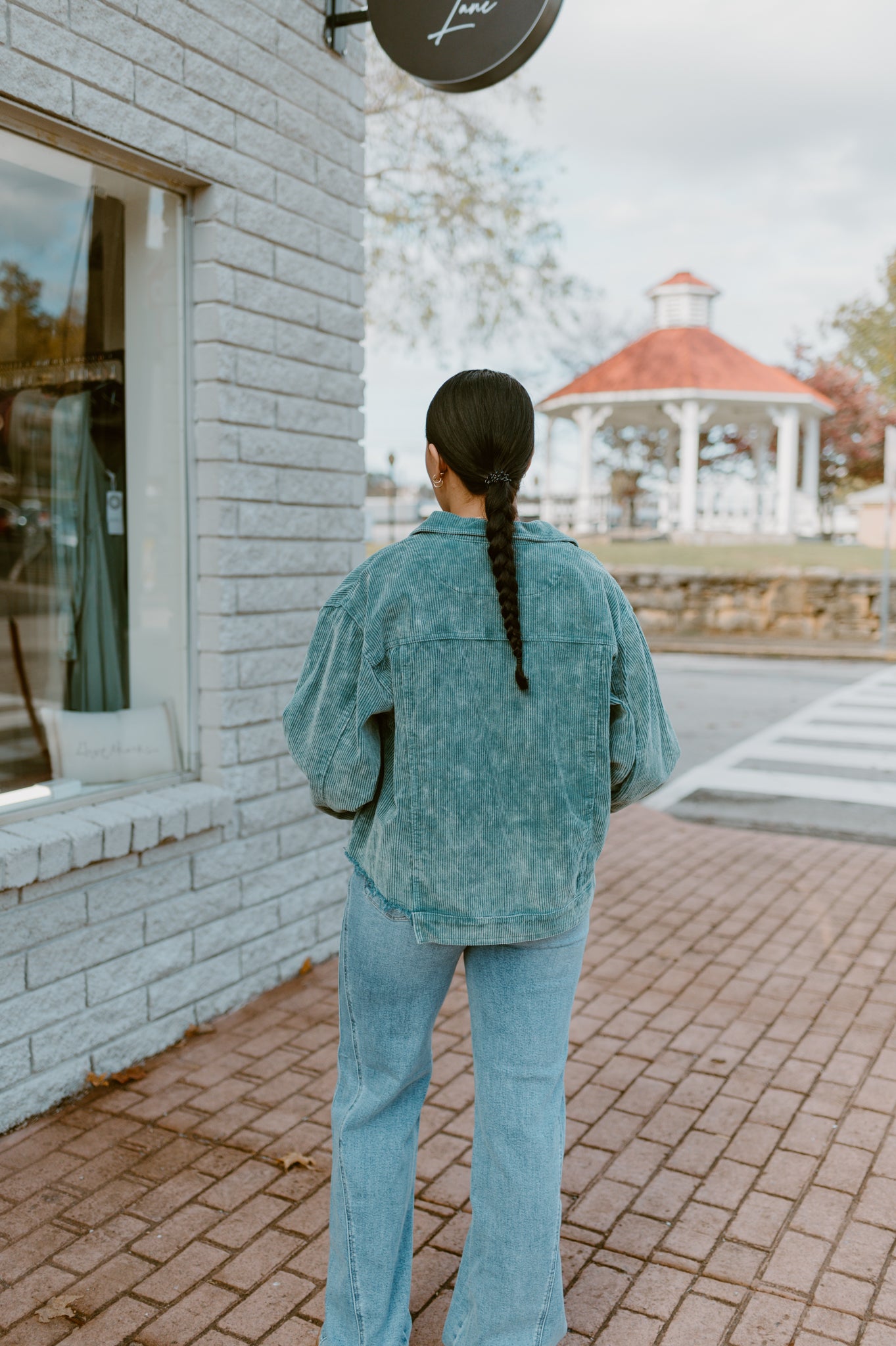 Raw Hem Button Down Corduroy Jacket with Pockets|Teal