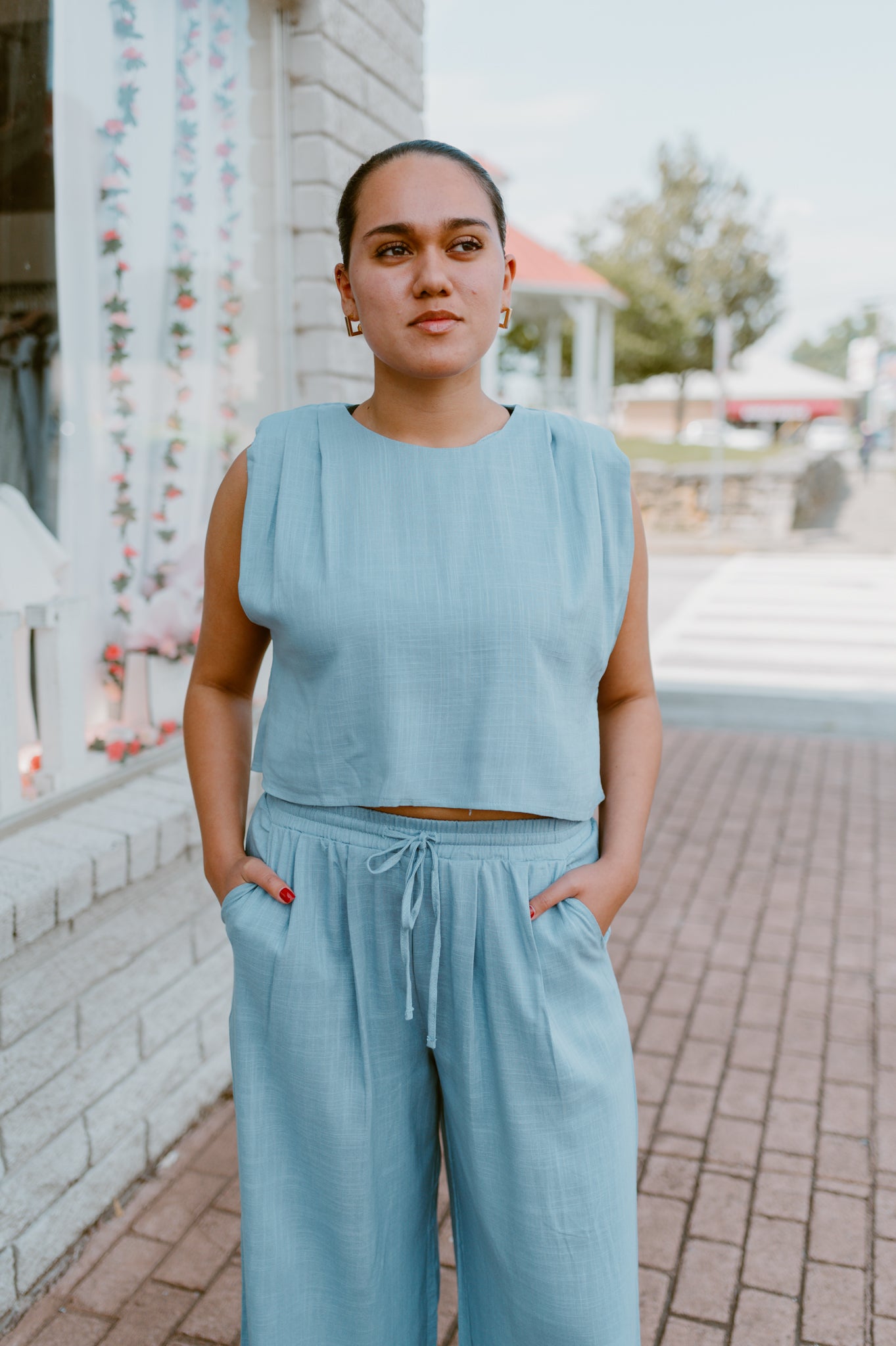 Beach Walk Chambray Set