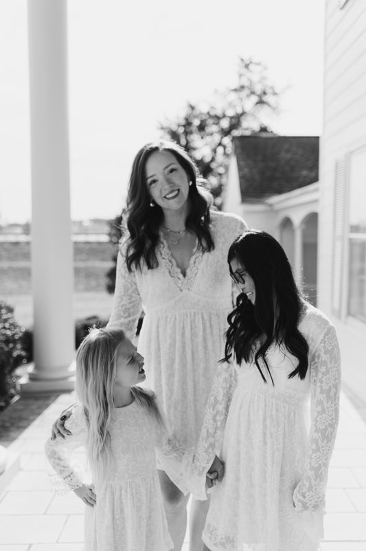 Ivory Lace Mommy & Me Dress - Child: 4-5T