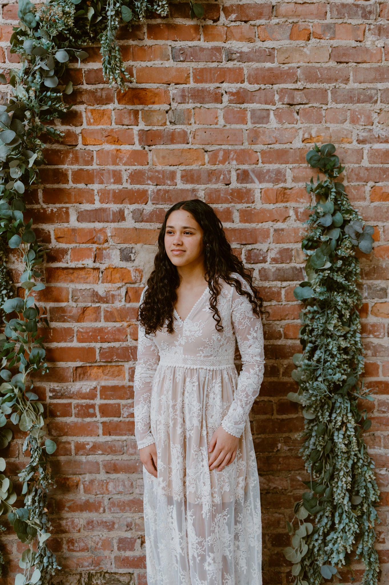 Boho Floral Lace V-Neck Maxi Dress | White