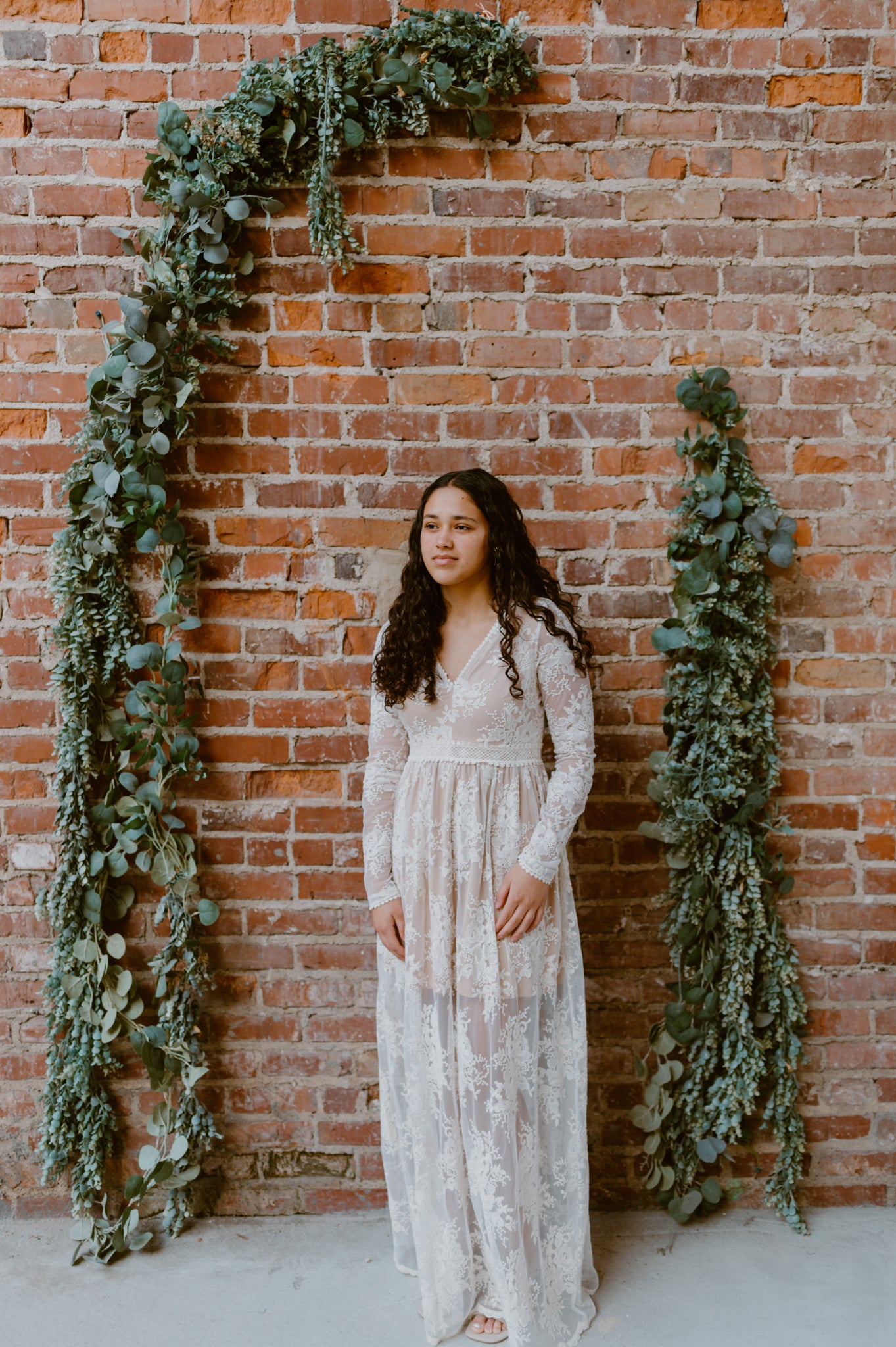 Boho Floral Lace V-Neck Maxi Dress | White