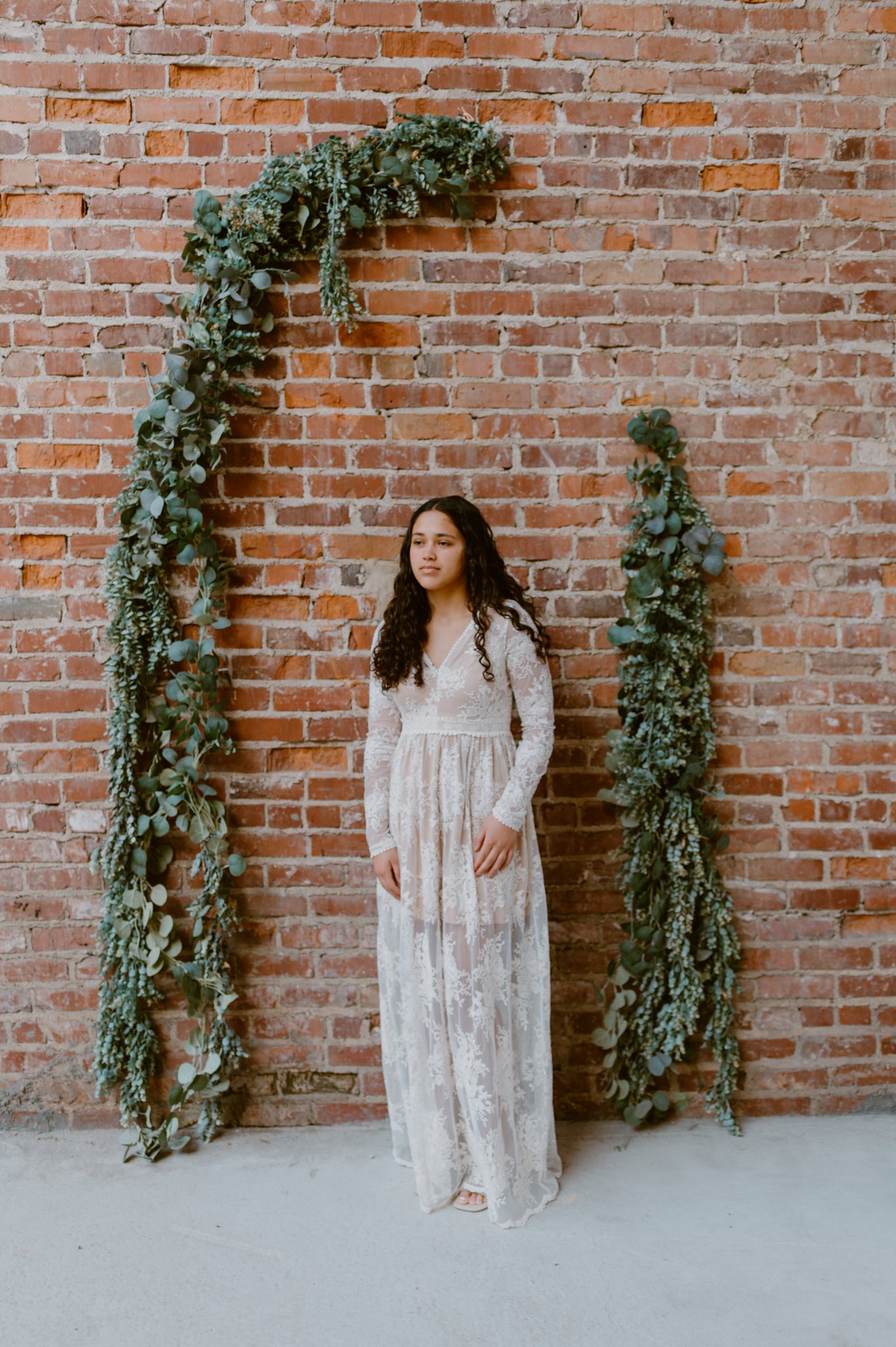 Boho Floral Lace V-Neck Maxi Dress | White