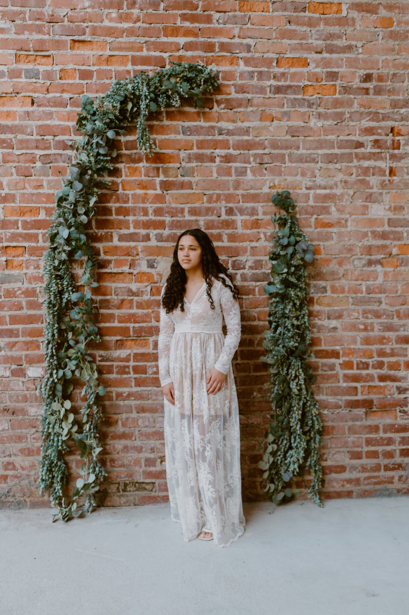 Boho Floral Lace V-Neck Maxi Dress | White