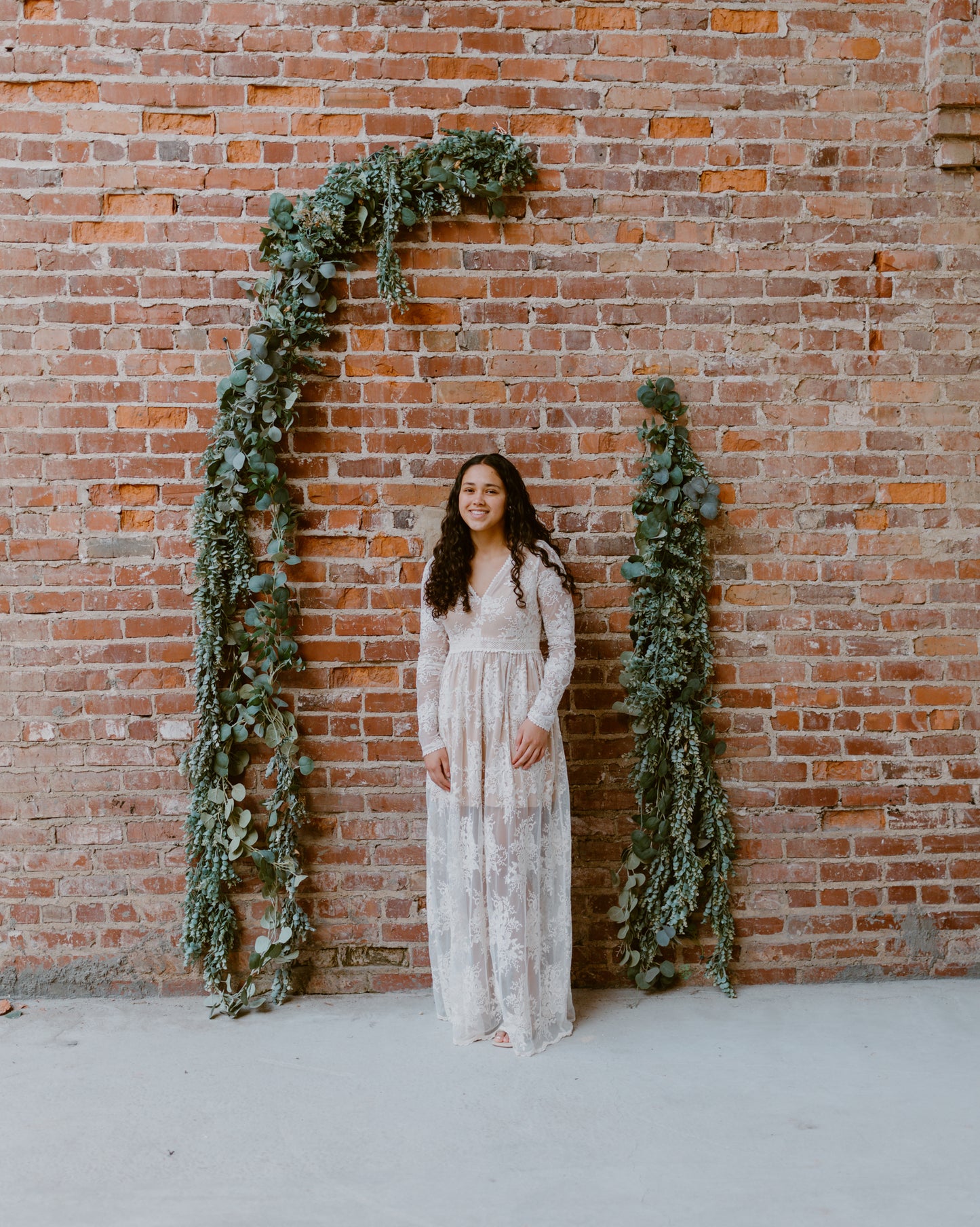 Boho Floral Lace V-Neck Maxi Dress | White