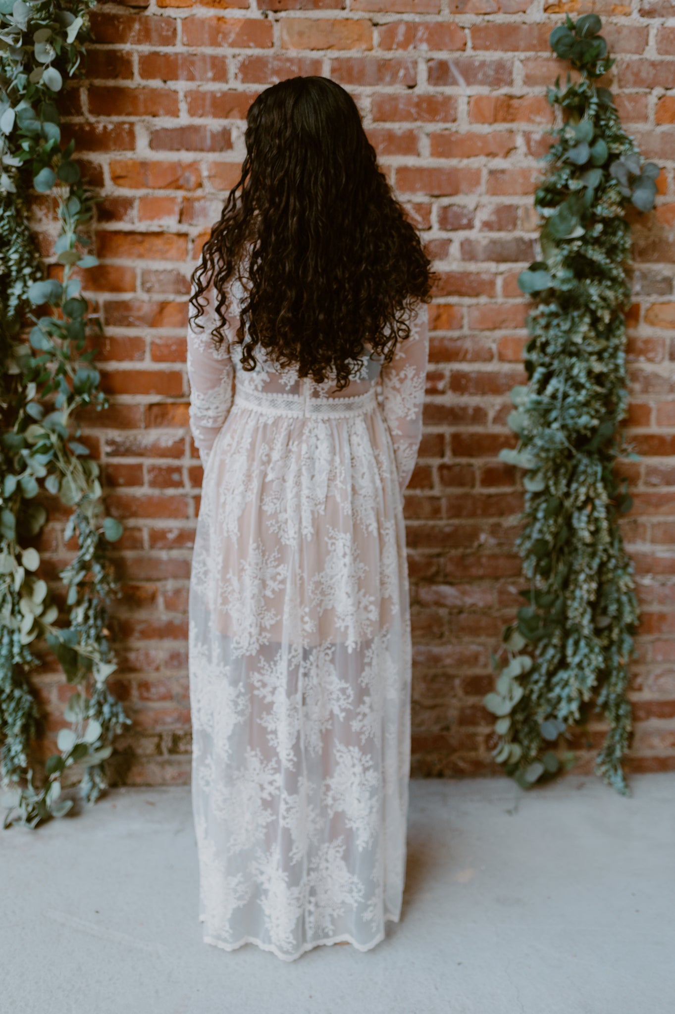 Boho Floral Lace V-Neck Maxi Dress | White