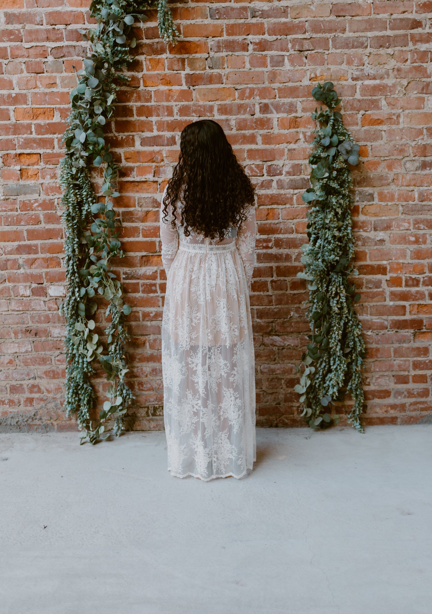 Boho Floral Lace V-Neck Maxi Dress | White