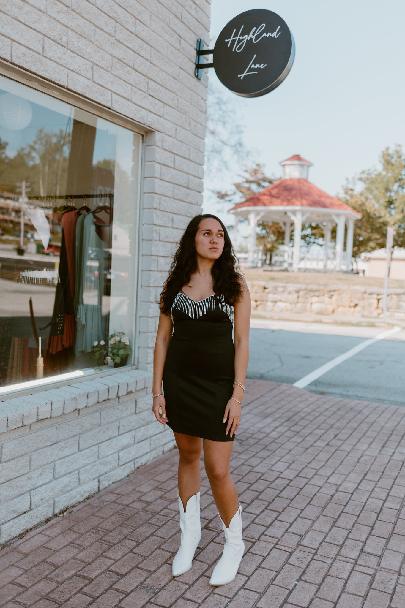 Fringe Rhinestone Mini Black Dress