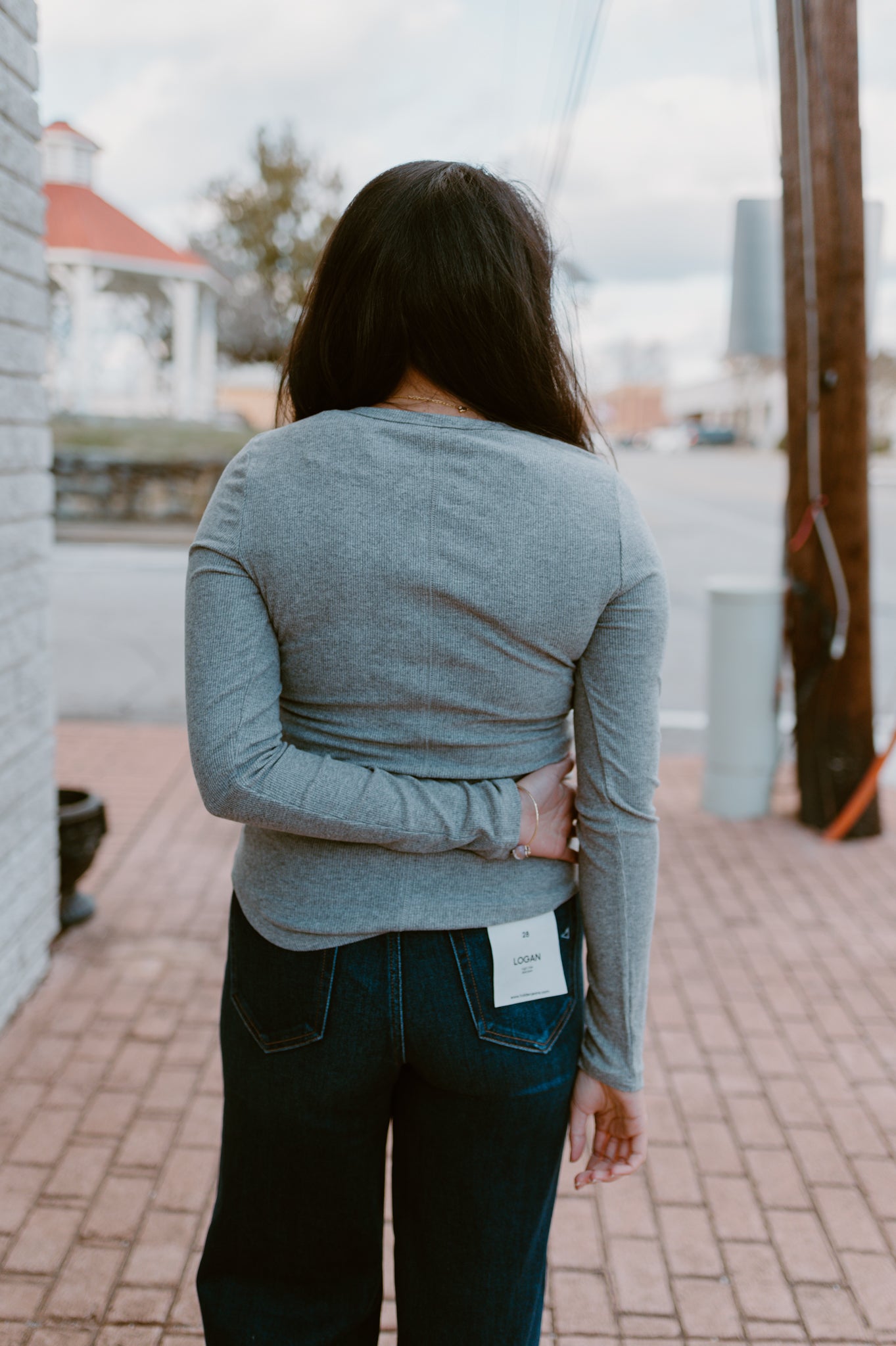 Soft Brushed Knit Casual Top | Gray