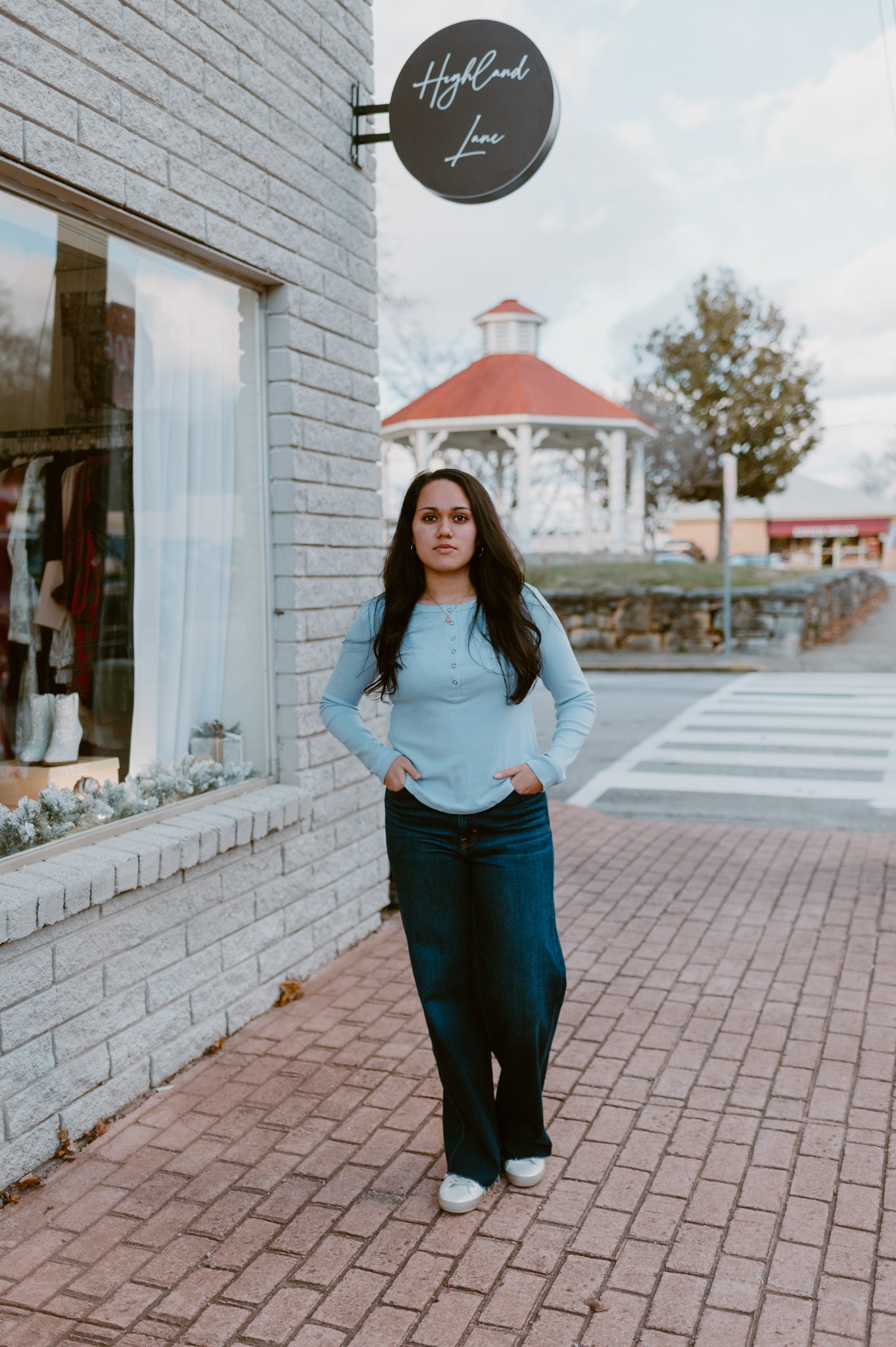 Soft Brushed Knit Casual Top | Sky Blue