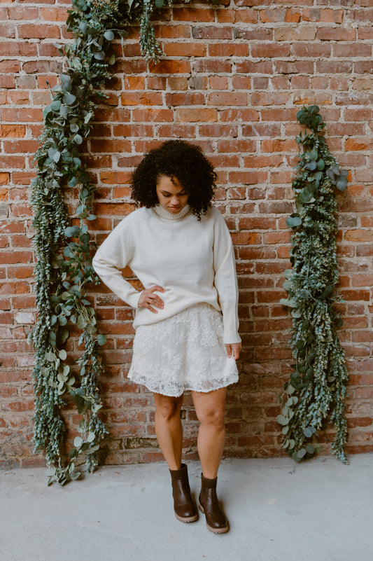 Floral Lace Skater Skirt