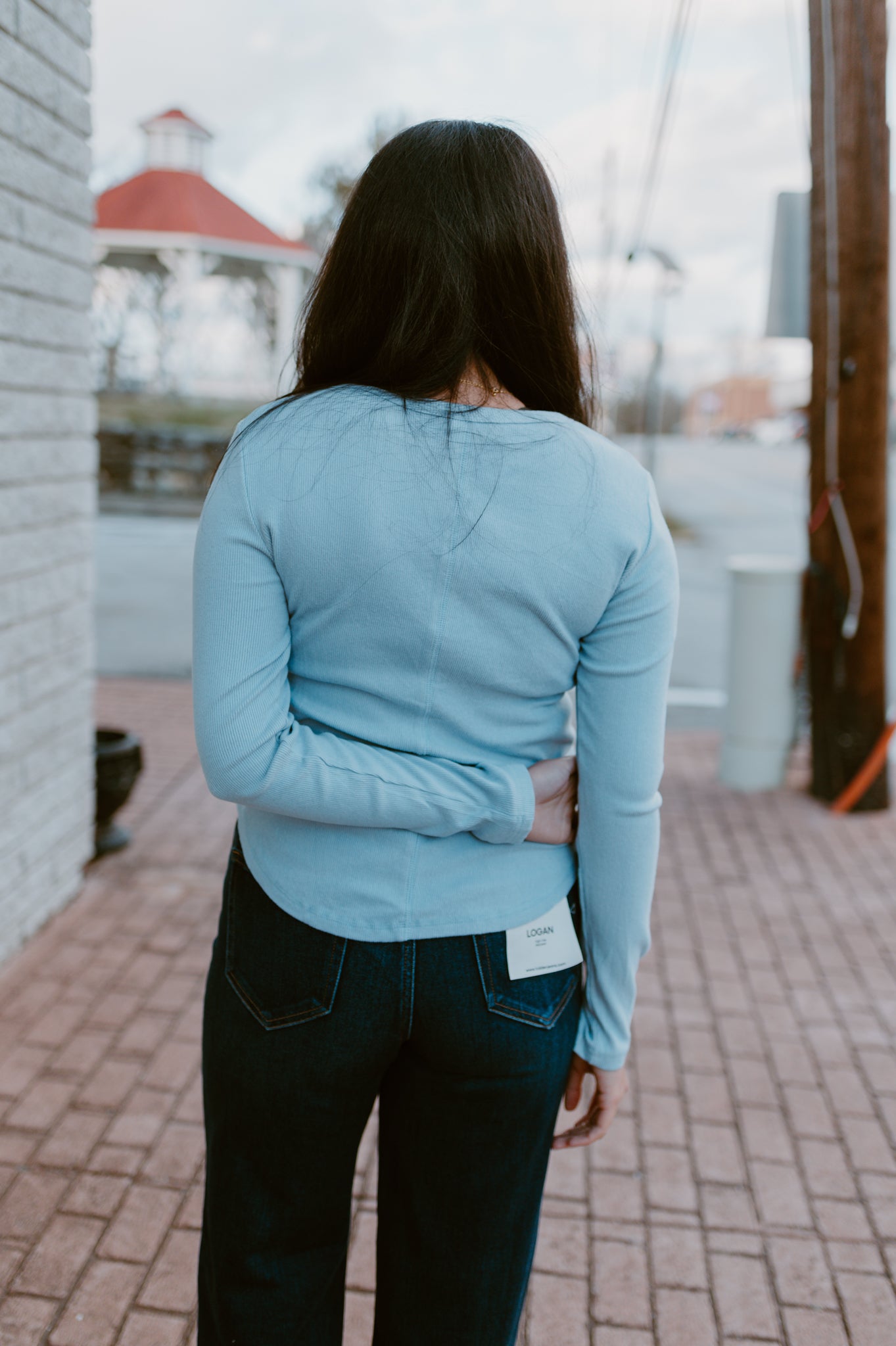 Soft Brushed Knit Casual Top | Sky Blue