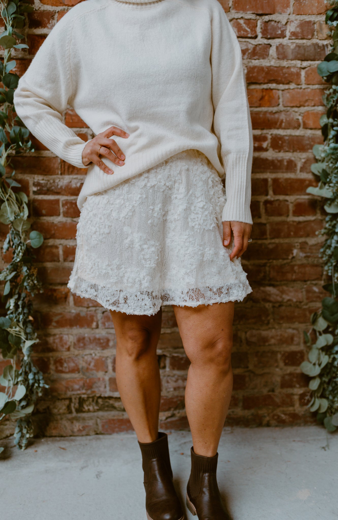 Floral Lace Skater Skirt