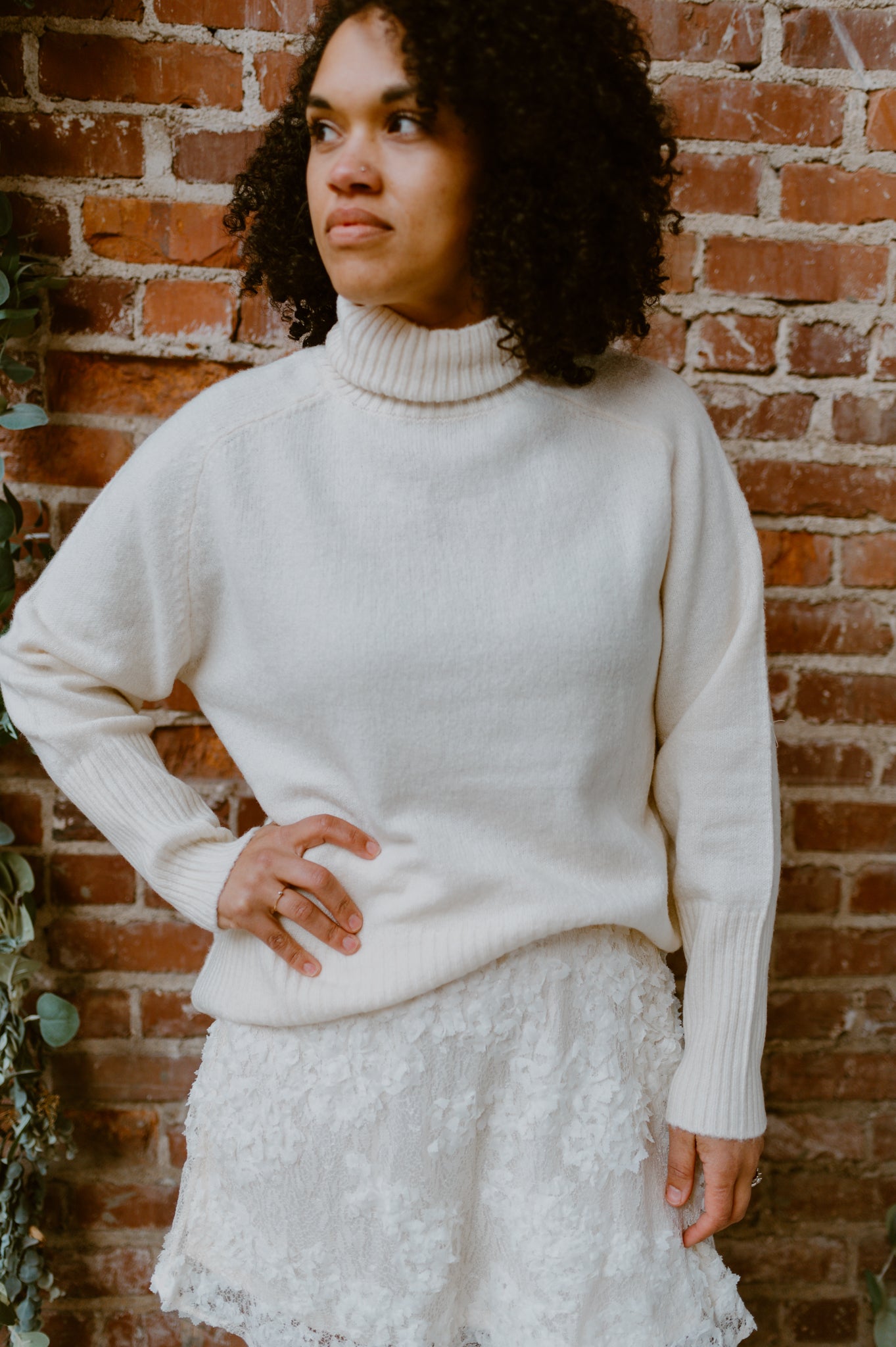 Turtleneck LS Sweater - Cream