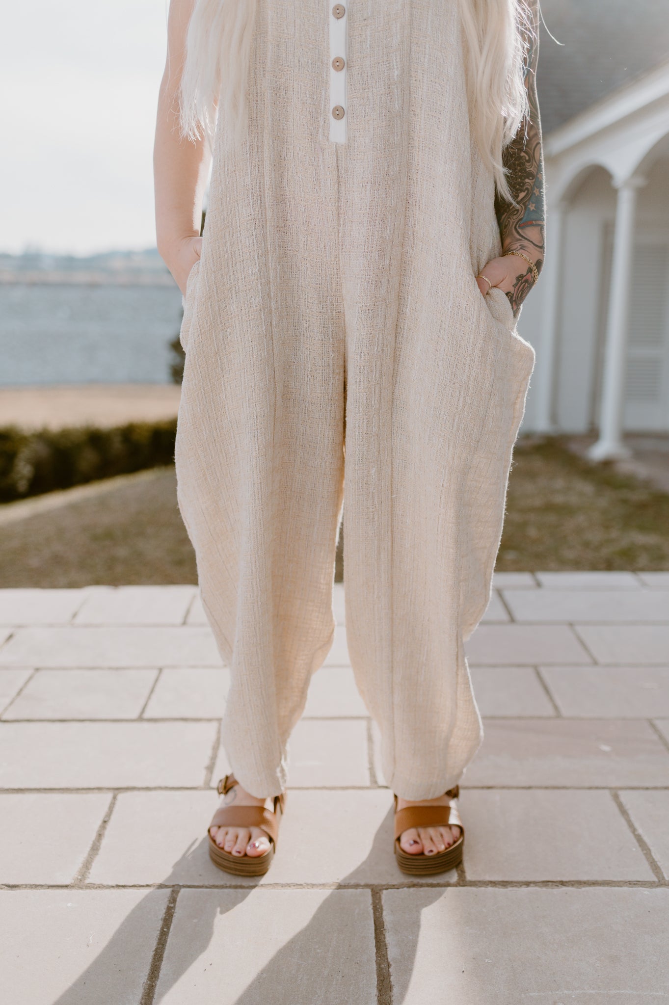 The Willow Linen Overalls| Oatmeal