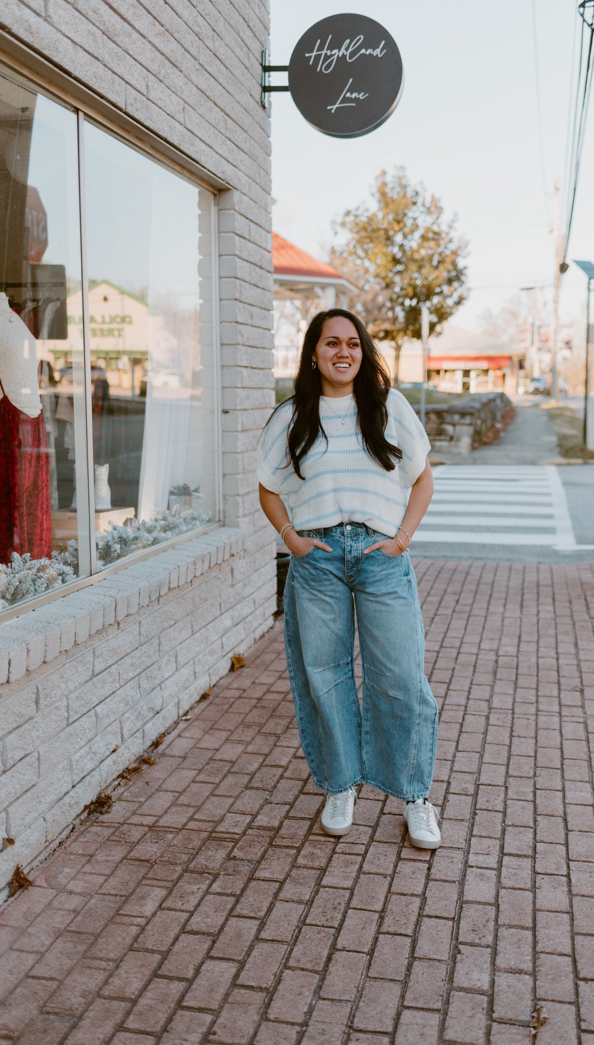 Striped Short Sleeve Sweater