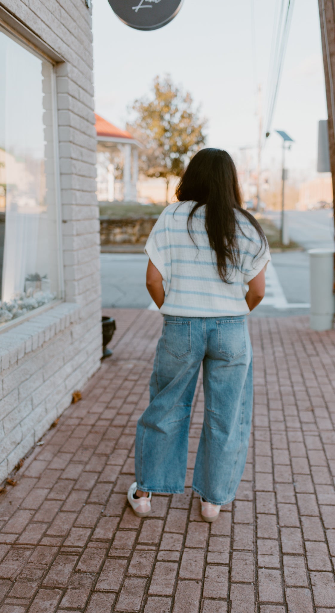 Striped Short Sleeve Sweater