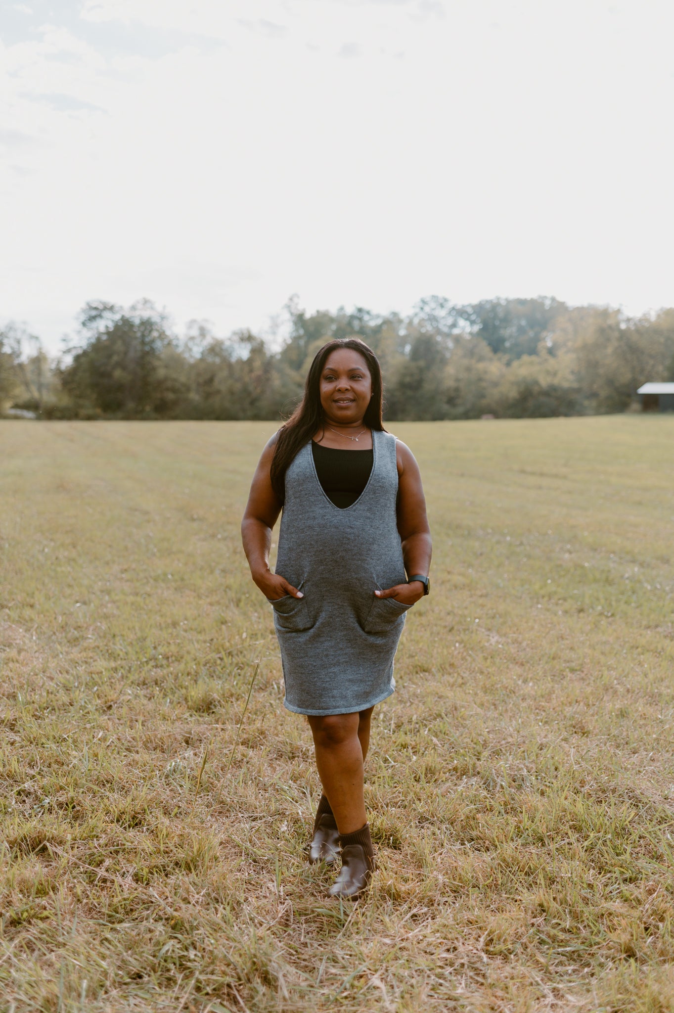 Slate Gray Pinafore Jumper