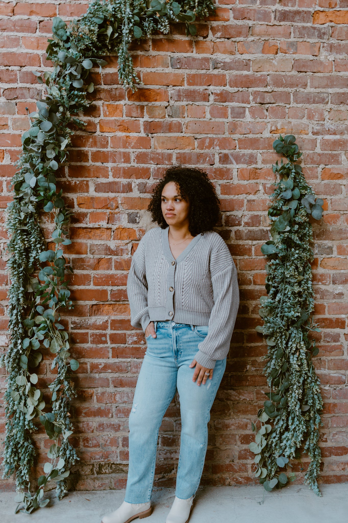 Two Tone button Down Oversized Cardigan Sweater