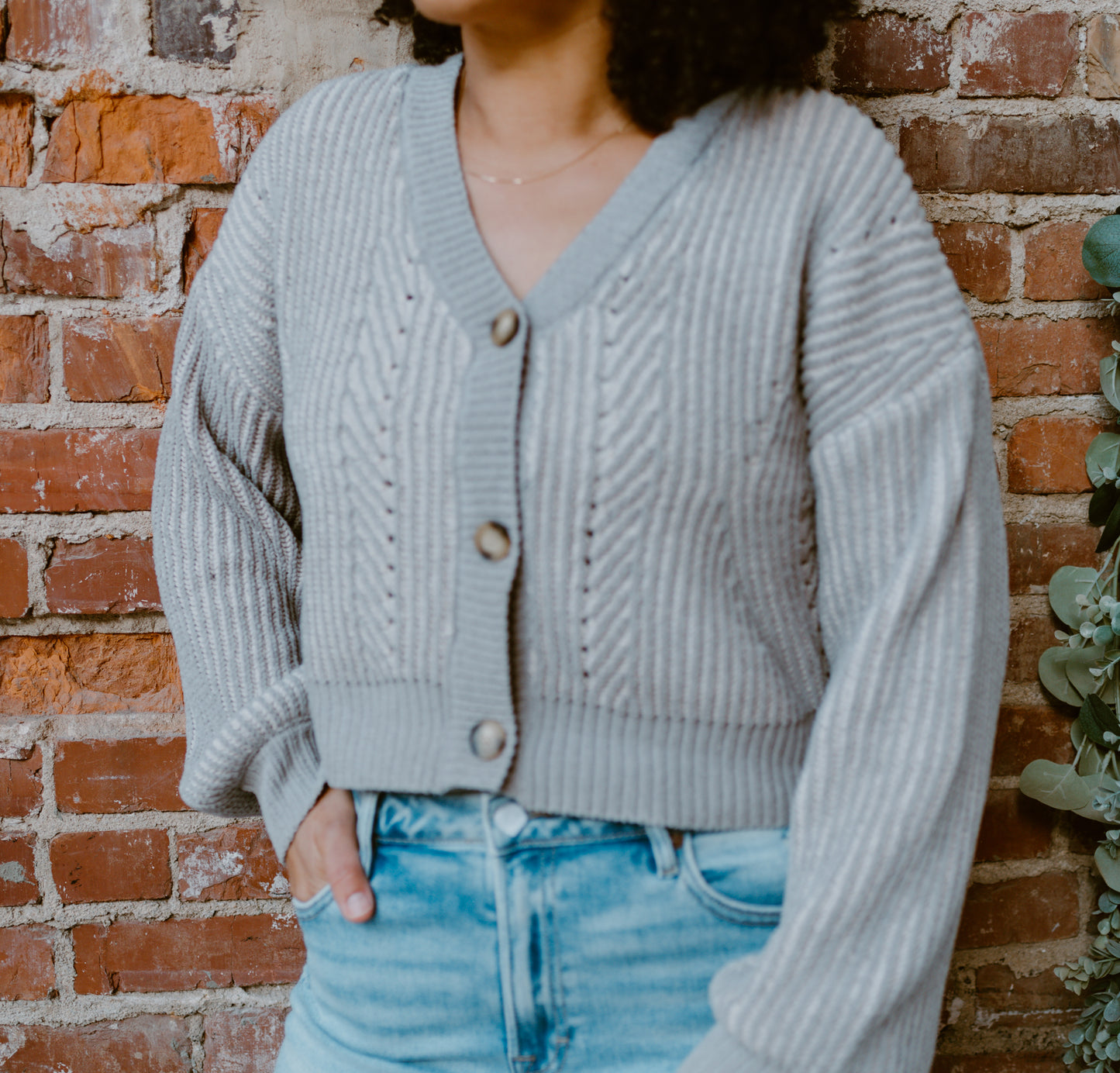 Two Tone button Down Oversized Cardigan Sweater