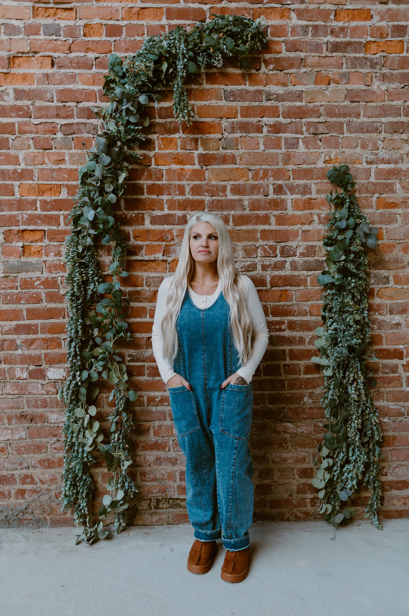 Denim Jumpsuit Relaxed Fit with Harem Pants