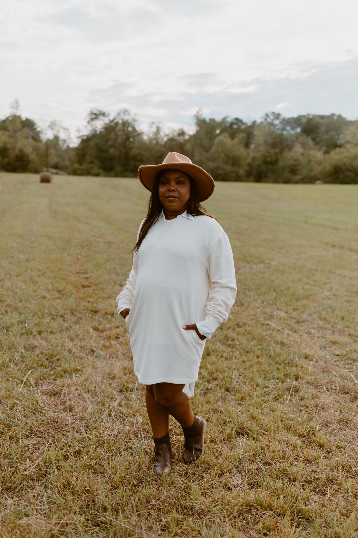 Sweatshirt Mini Dress | Winter White