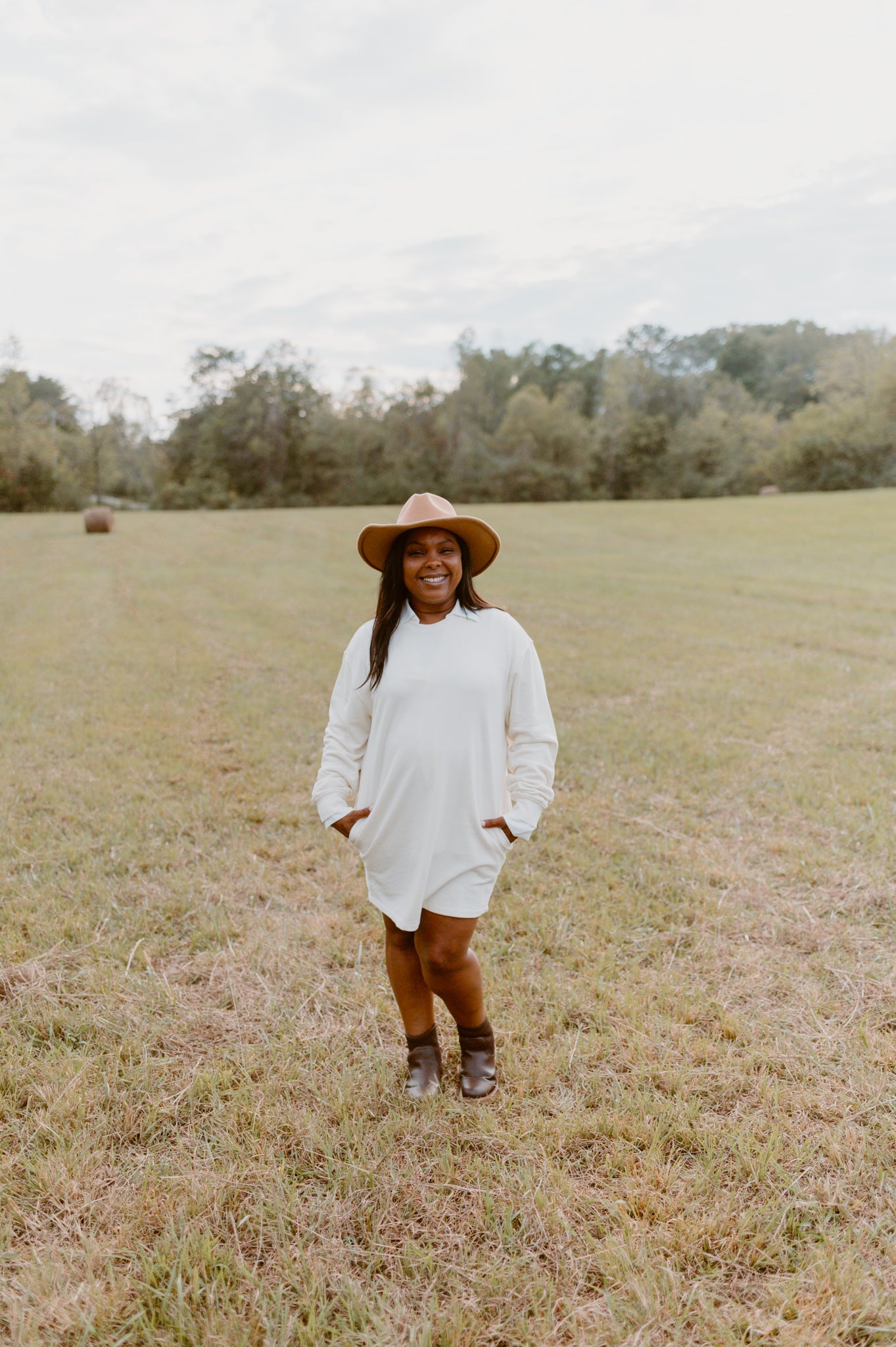 Sweatshirt Mini Dress | Winter White