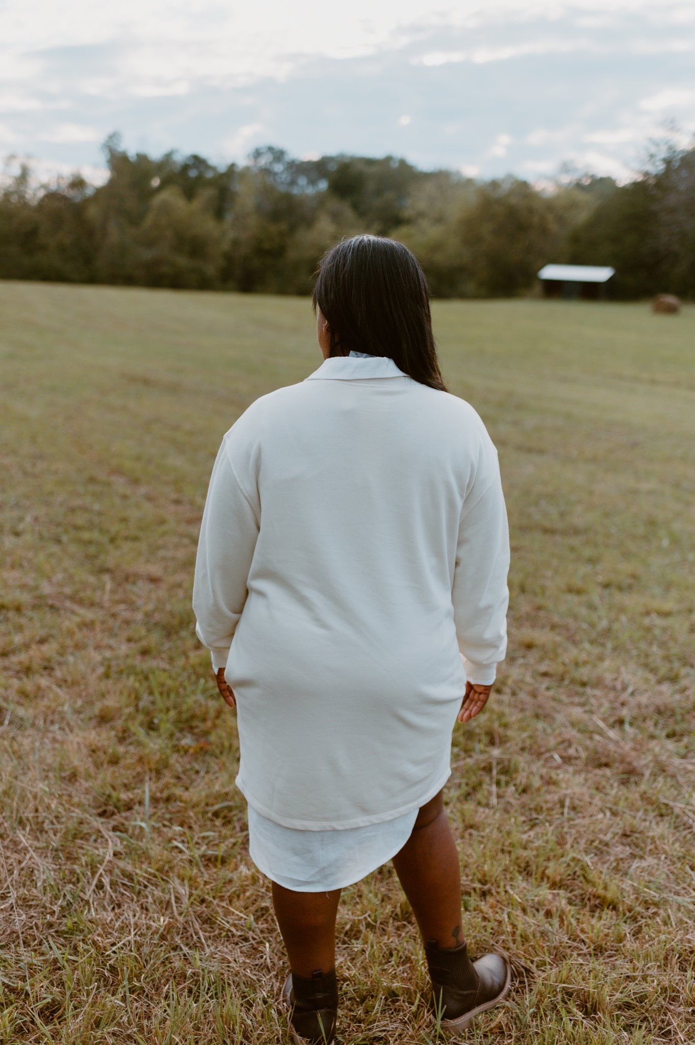 Sweatshirt Mini Dress | Winter White