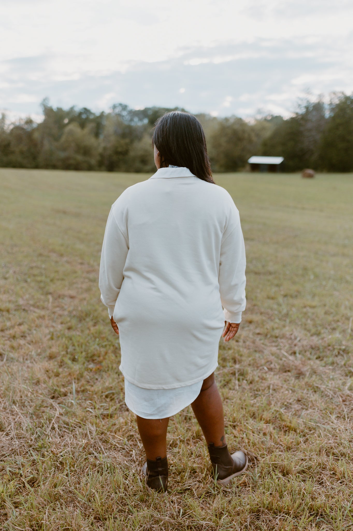 Sweatshirt Mini Dress | Winter White