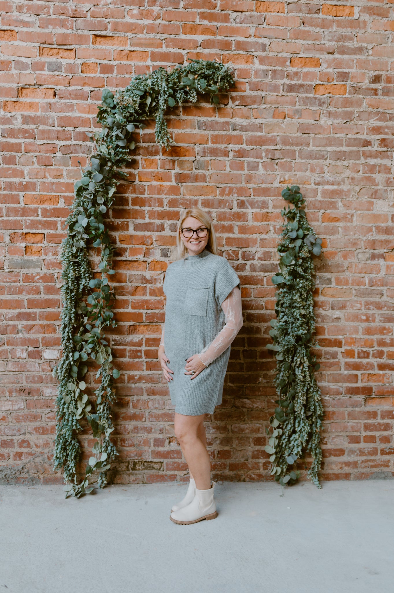 Patch Perfect Ribbed Dress | Gray