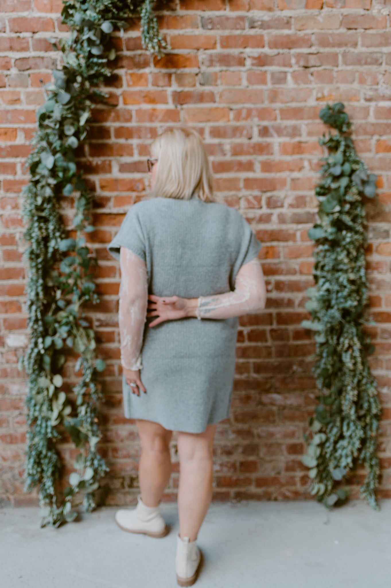 Patch Perfect Ribbed Dress | Gray