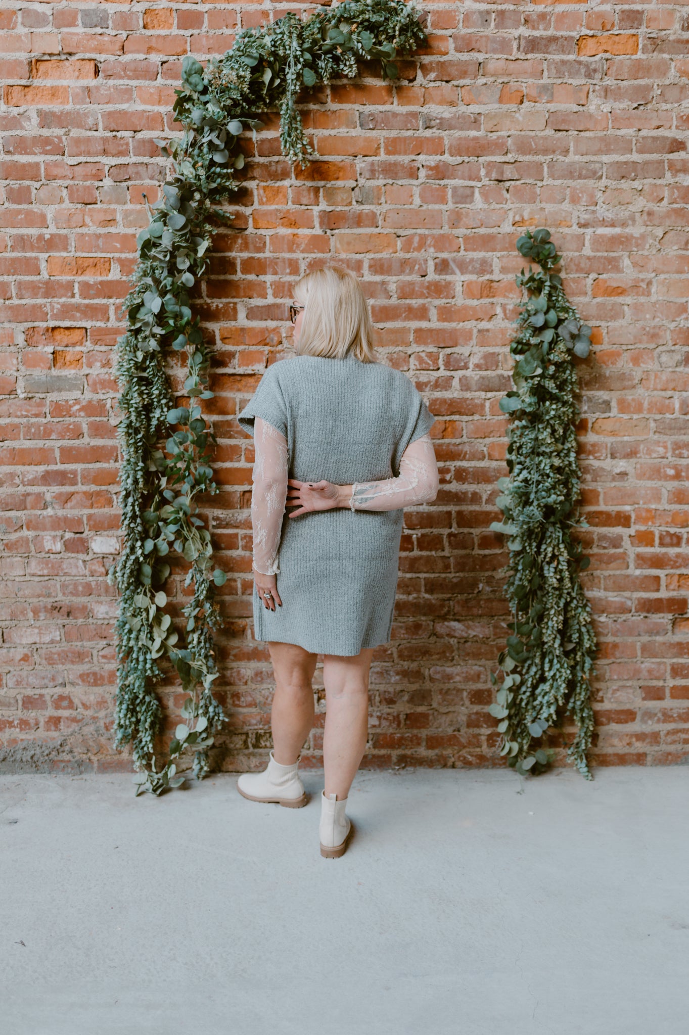 Patch Perfect Ribbed Dress | Gray