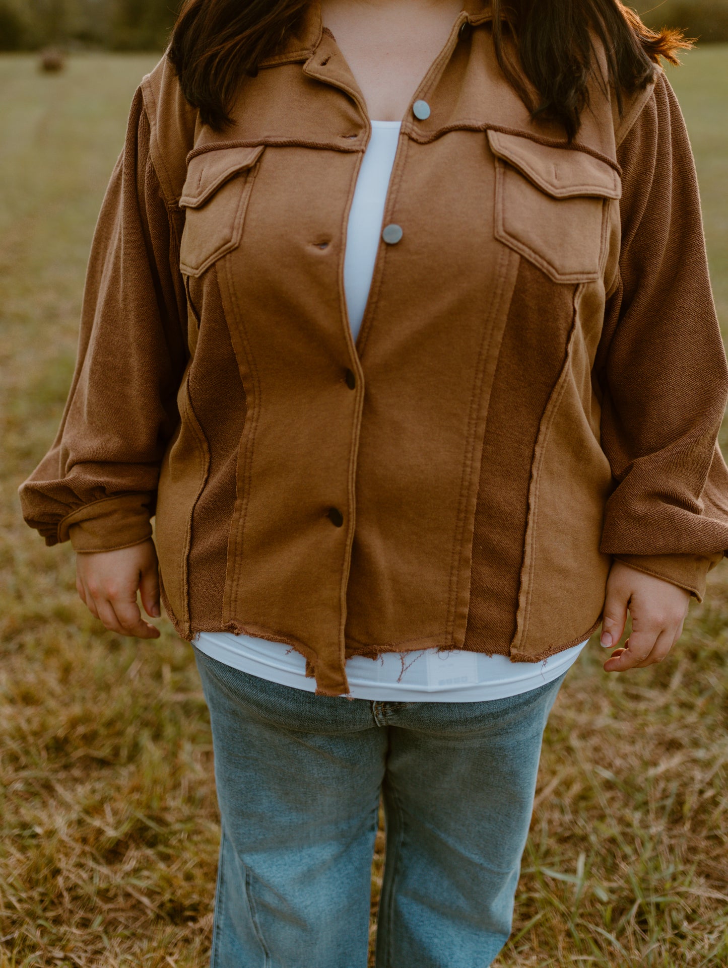 Cozy Button Front Jacket | Camel